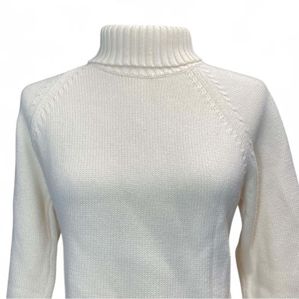Lands' End‎ Cream Turtleneck Sweater